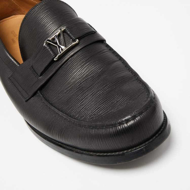Pre Owned Louis Vuitton Black Epi Leather Major Loafers Size 47