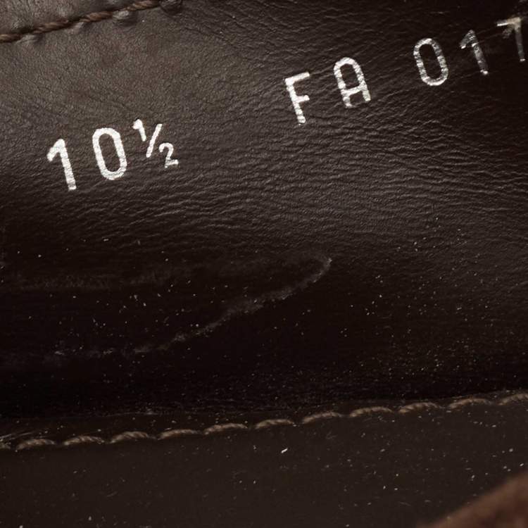Pre Owned Louis Vuitton Brown Suede  Monte Carlo Slip on Loafers Size 44.5