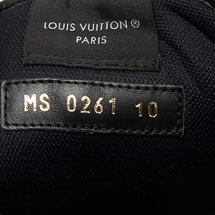Pre Owned Louis Vuitton Black/Grey Monogram Canvas Rivoli High Top Sneakers Size 44