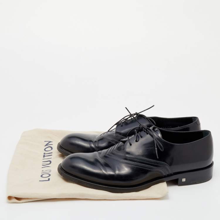 مملوكة مسبقًا Louis Vuitton Black Leather Lace Up Oxford Size 43