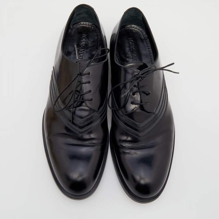 مملوكة مسبقًا Louis Vuitton Black Leather Lace Up Oxford Size 43