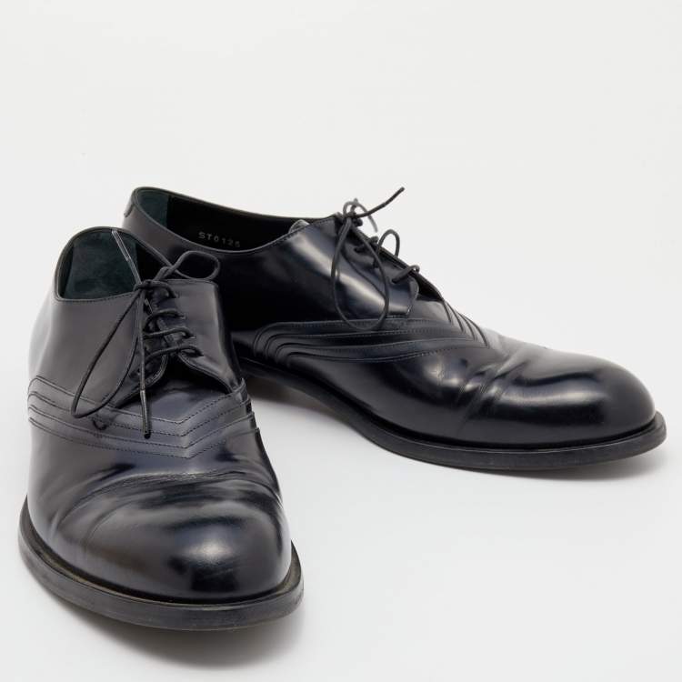 مملوكة مسبقًا Louis Vuitton Black Leather Lace Up Oxford Size 43