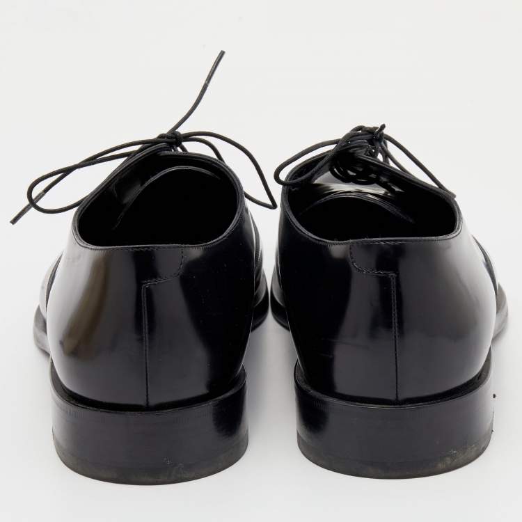 مملوكة مسبقًا Louis Vuitton Black Leather Lace Up Oxford Size 43