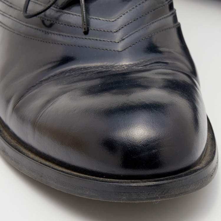 مملوكة مسبقًا Louis Vuitton Black Leather Lace Up Oxford Size 43