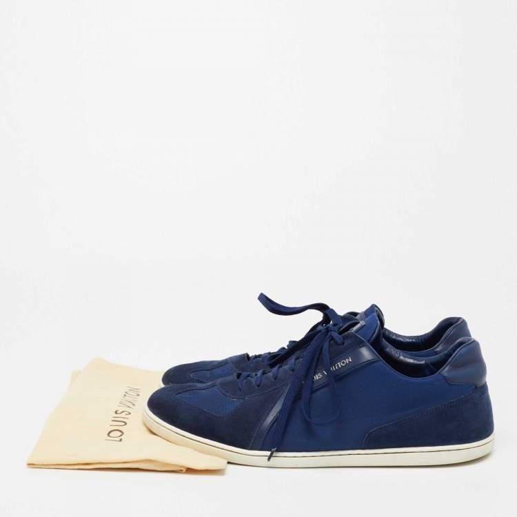 مملوكة مسبقًا Louis Vuitton Blue Suede And Canvas Trainers Low Top Sneakers Size 44