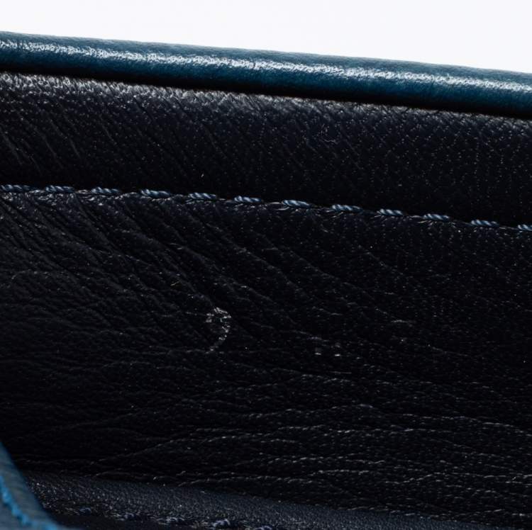 Pre Owned Louis Vuitton Blue Leather Hockenheim Slip-On Loafers Size 43