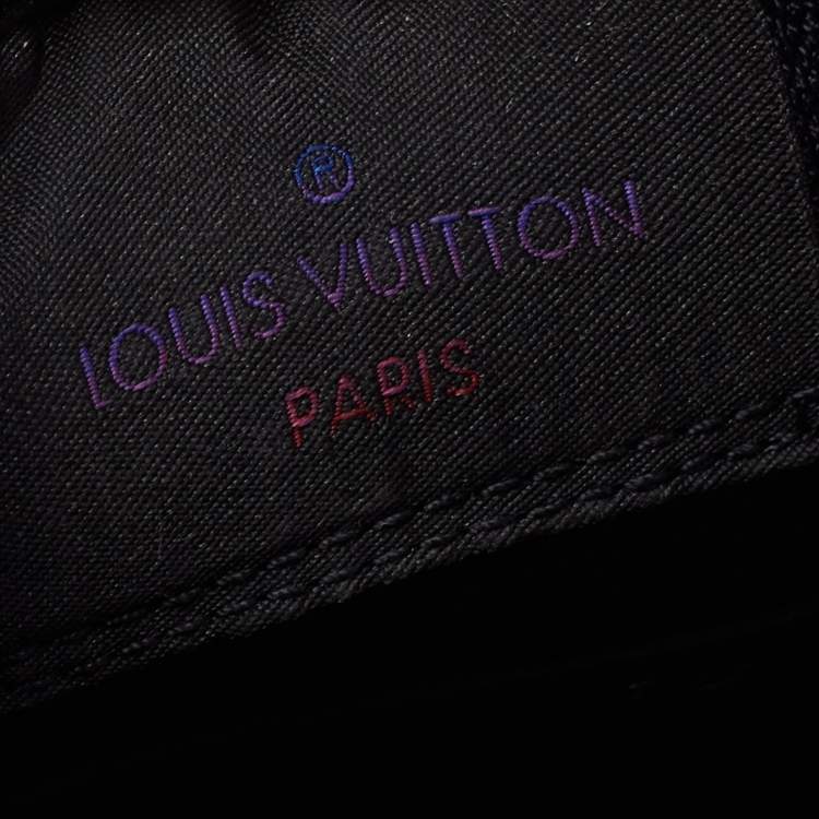 Pre Owned Louis Vuitton Black Leather Rivoli Monogram Low Top Sneakers Size 44