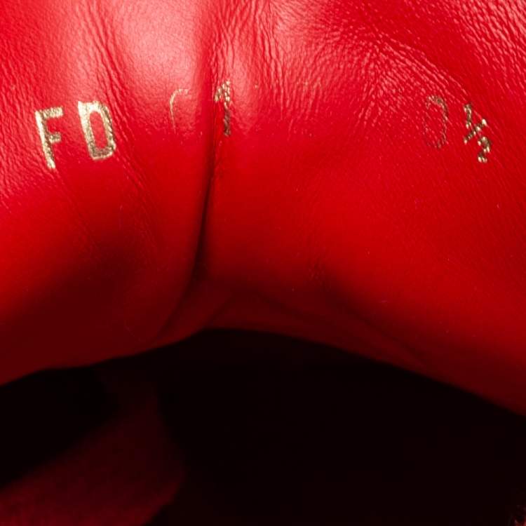 Pre Owned Louis Vuitton x Supreme Red Leather Runaway Sneakers Size 44.5