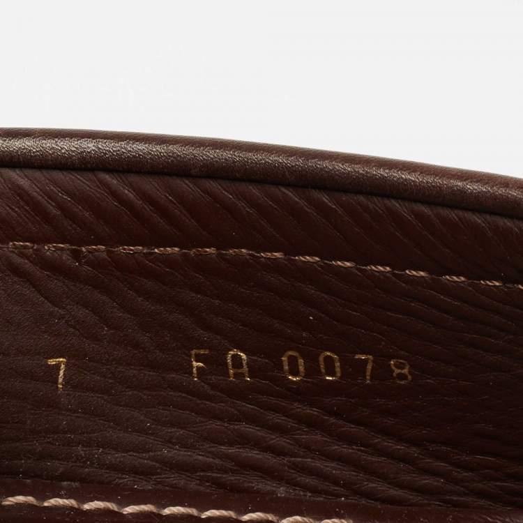 Pre Owned Louis Vuitton Dark Brown Leather Monte Carlo Slip On Loafers Size 41