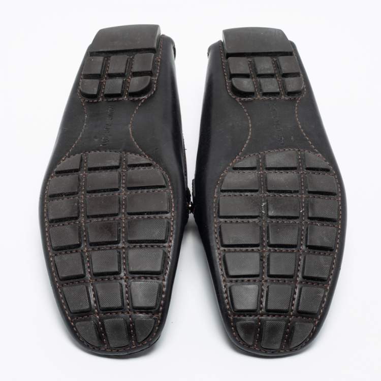 Pre Owned Louis Vuitton Black Leather Monte Carlo Loafers Size 42.5