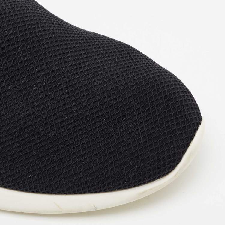 Pre Owned Louis Vuitton Black Leather and Mesh Fastlane Sneakers Size 41.5