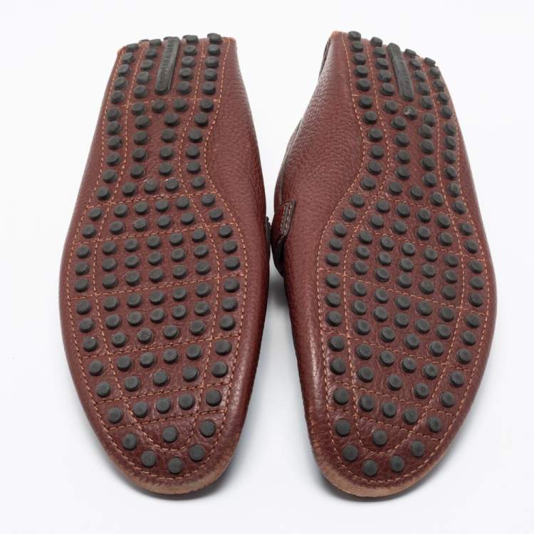 مملوكة �مسبقًا Louis Vuitton Burgundy Leather Hockenheim Loafers Size 42.5 