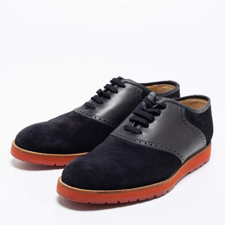 Louis Vuitton Men's Blue Suede Brown Leather Brogues Oxfords Lace Up Shoes  8 ref.1066096 - Joli Closet