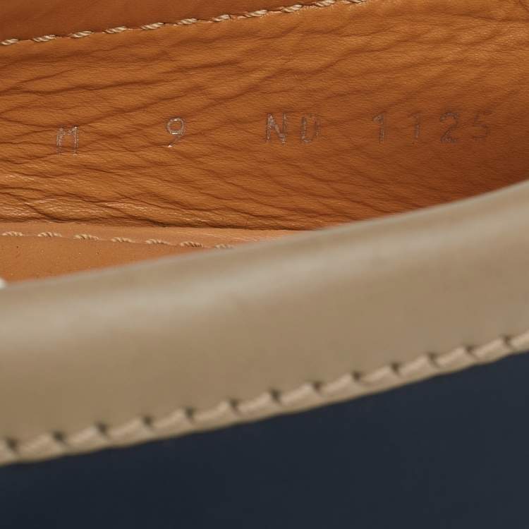 Pre Owned Louis Vuitton Tricolor Leather Hockenheim Slip on Loafers Size 43