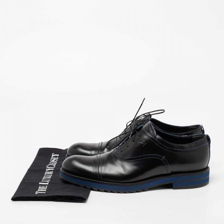 مملوكة مسبقًا Louis Vuitton Black Leather Lace Up Oxfords Size 41