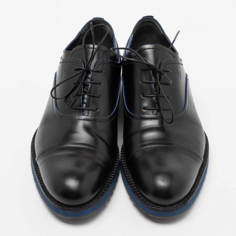 مملوكة مسبقًا Louis Vuitton Black Leather Lace Up Oxfords Size 41