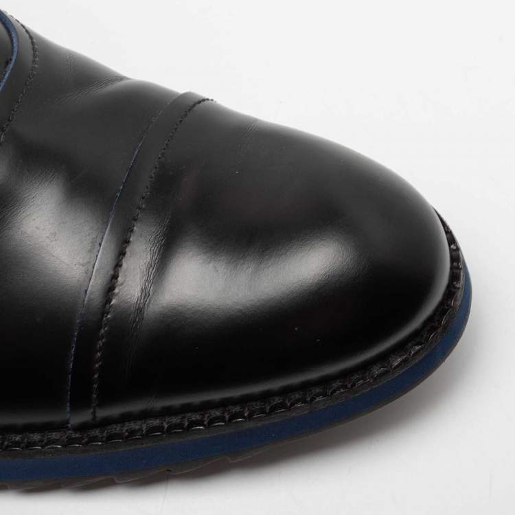 مملوكة مسبقًا Louis Vuitton Black Leather Lace Up Oxfords Size 41