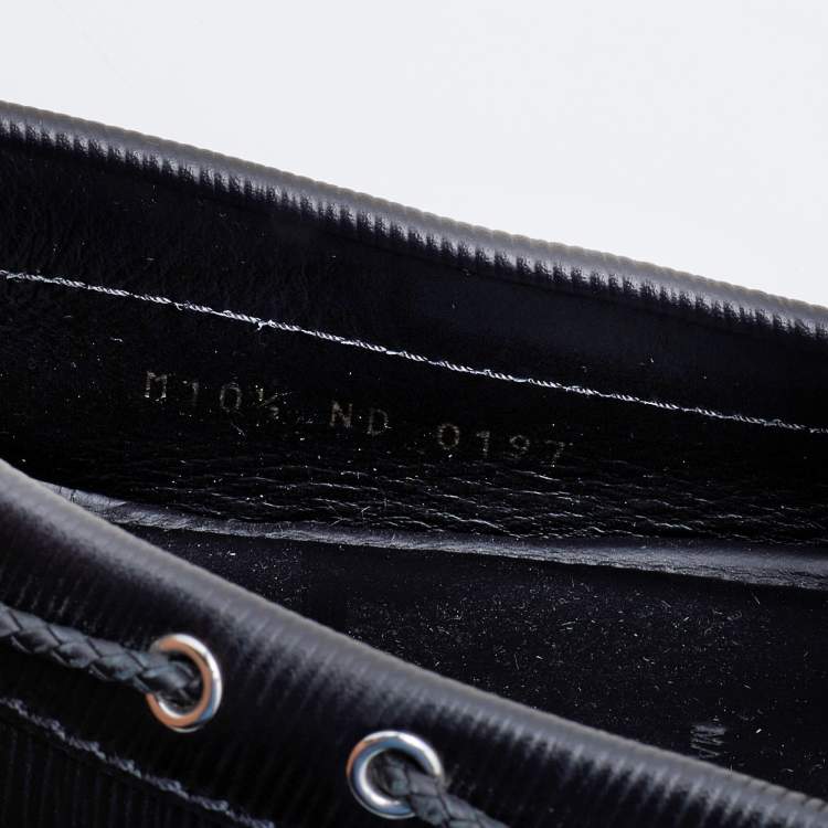 مملوكة مسبقًا Louis Vuitton Black Epi Leather Raspail Slip On Loafers Size 44.5