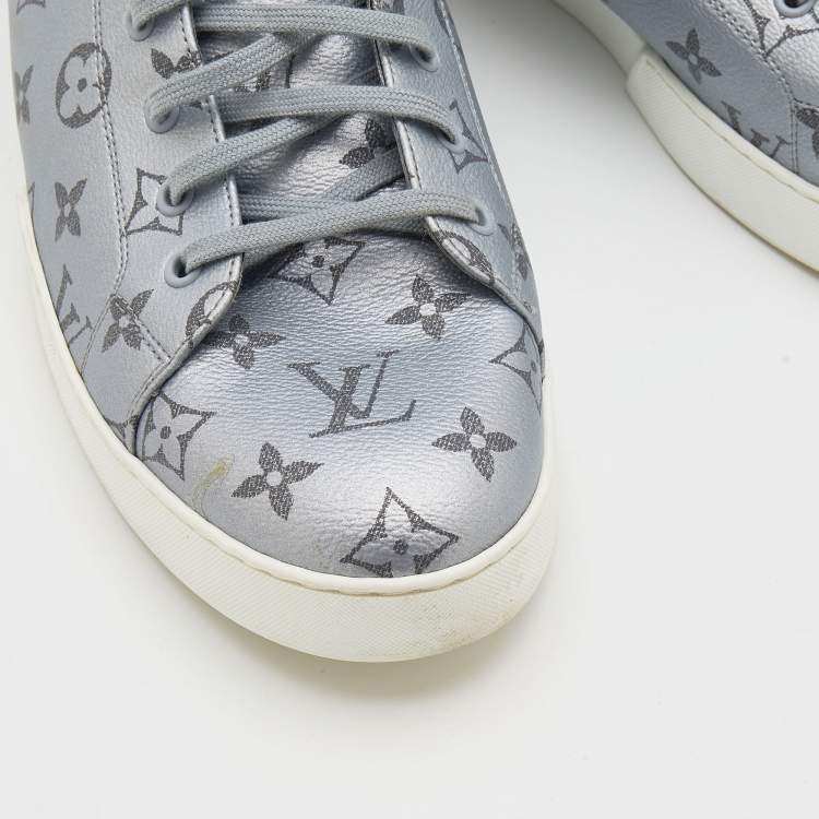 Pre Owned Louis Vuitton Grey/Black Match Up Monogram Canvas Pacific High Top Sneakers Size 44