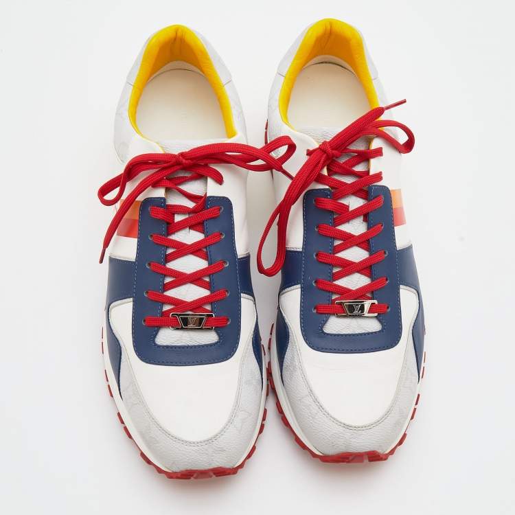 Pre Owned Louis Vuitton Multicolor Leather and Monogram Canvas Now Your Run Away Sneakers Size 44.5