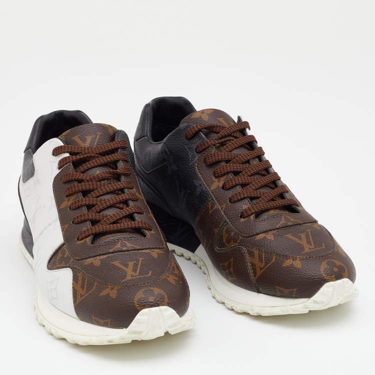 Pre Owned Louis Vuitton Tri-Color Monogram Canvas Run Away Low Top Sneakers Size 40.5