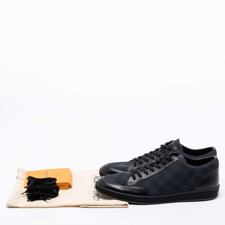 Pre Owned Louis Vuitton Black Damier Graphite Canvas and Leather Offshore Sneakers Size 41.5