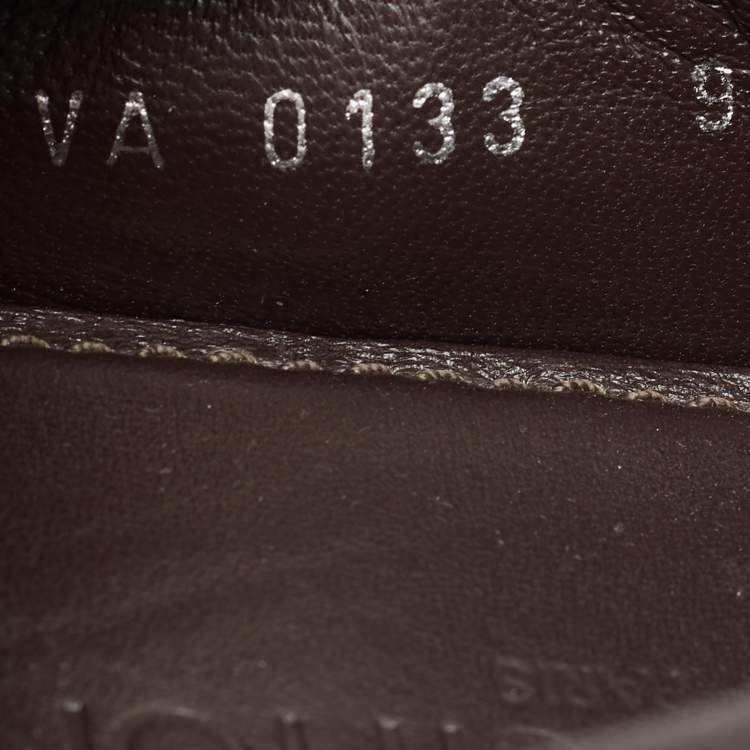 Pre Owned Louis Vuitton Brown Damier Embossed Leather Hockenheim Slip On Loafers Size 43