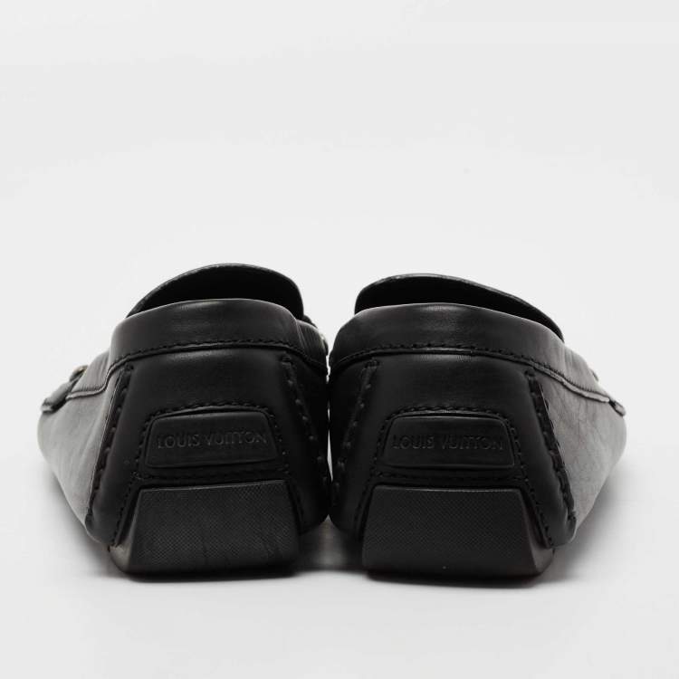 Pre Owned Louis Vuitton Black Leather Monte Carlo Loafers Size 43
