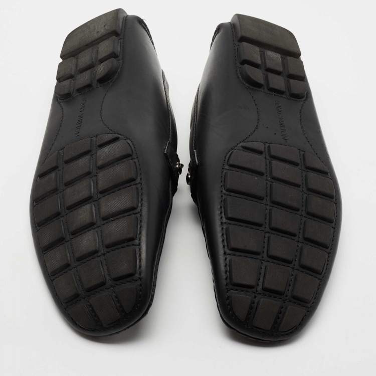 Pre Owned Louis Vuitton Black Leather Monte Carlo Loafers Size 43