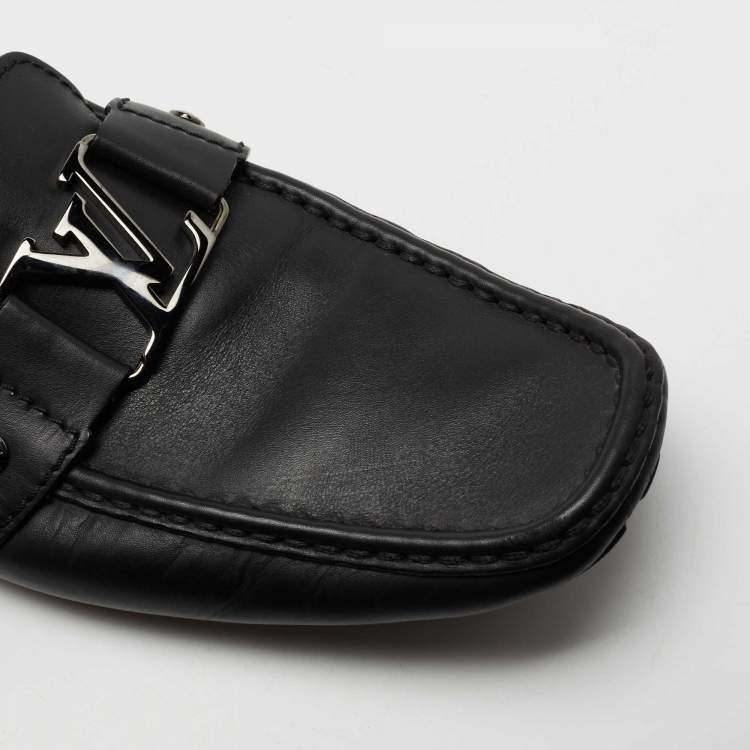 Pre Owned Louis Vuitton Black Leather Monte Carlo Loafers Size 43