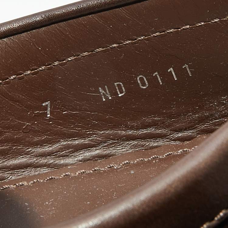 Pre Owned Louis Vuitton Brown Leather Monte Carlo Slip on Loafer Size 41