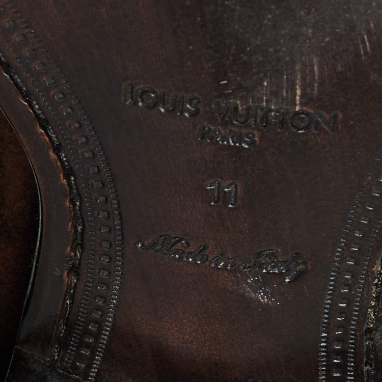 Pre Owned Louis Vuitton Brown Suede And Leather Derby Size 45