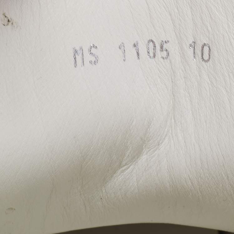 Pre Owned Louis Vuitton White/Brown Leather and Monogram Canvas Line Up High-Top Sneakers Size 44