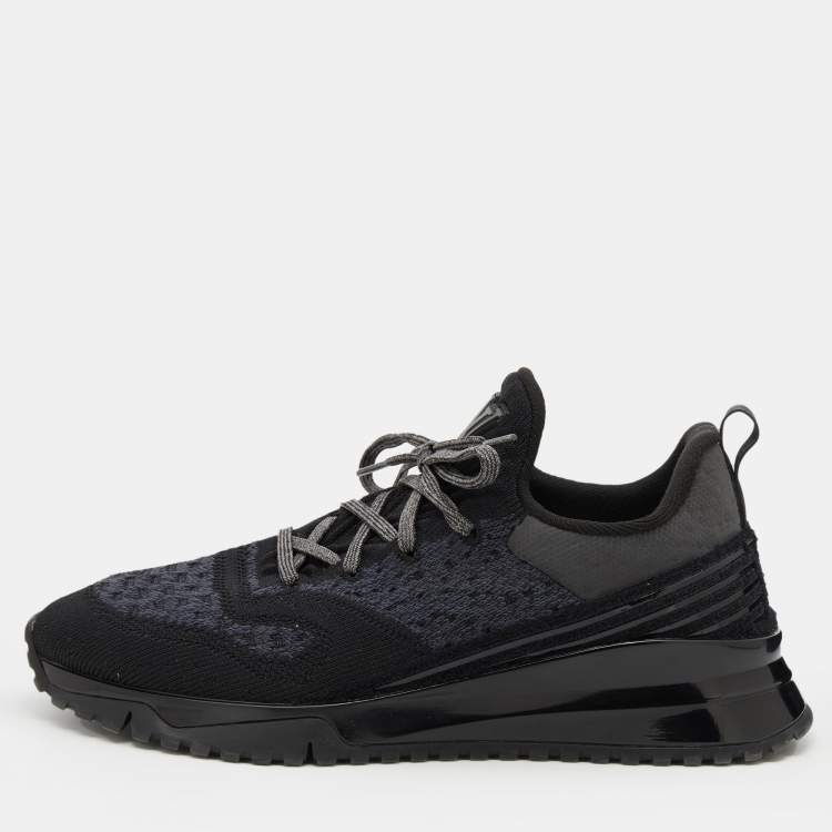 Louis Vuitton Black Knit Fabric VNR New Runner Low Top Sneakers