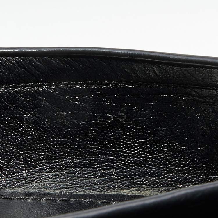 مملوكة مسبقًا Louis Vuitton Black Damier Leather Santiago Slip On Loafers Size 44