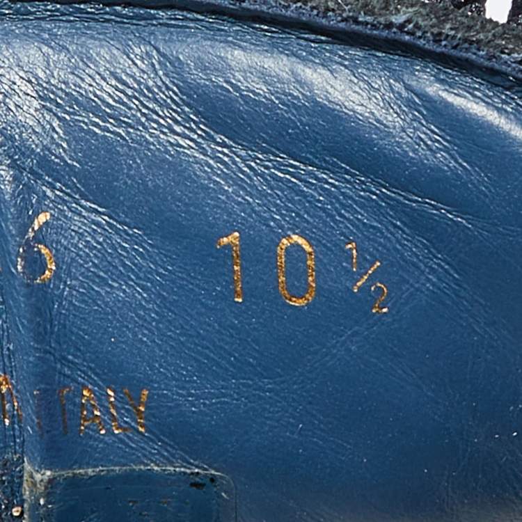 Pre Owned Louis Vuitton Blue/Black Monogram Denim And Suede Low Top Sneakers Size 44.5