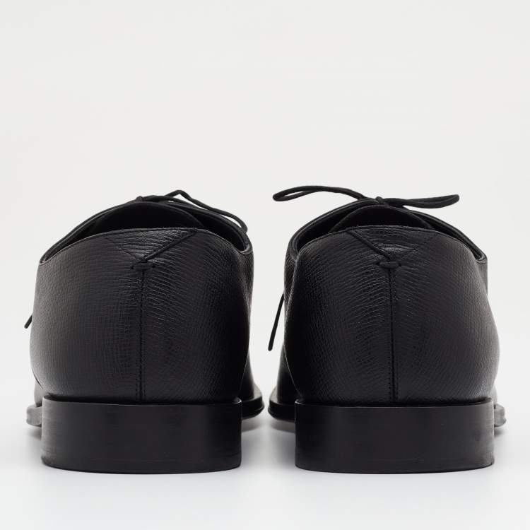 Pre Owned Louis Vuitton Black Leather Lace Up Derby Size 44