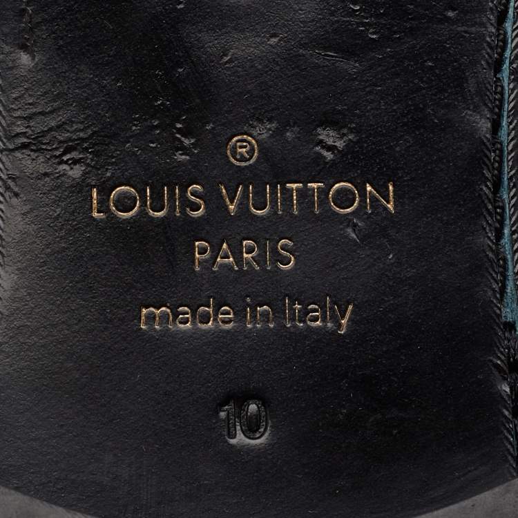 Pre Owned Louis Vuitton Black Leather Lace Up Derby Size 44