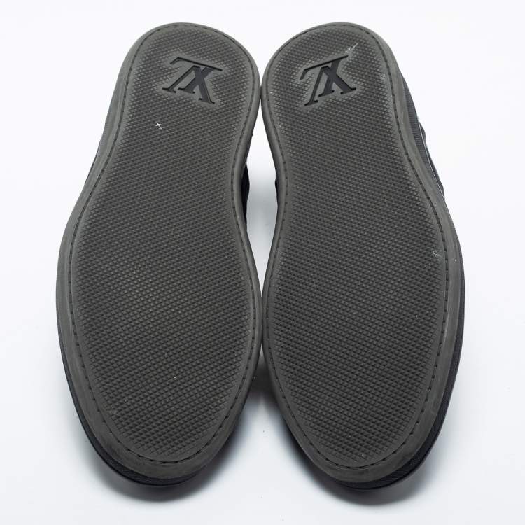 مملوكة مسبقًا Louis Vuitton Black Damier Graphite Nylon And Leather Offshore Sneakers Size 43