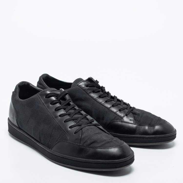 مملوكة مسبقًا Louis Vuitton Black Damier Graphite Nylon And Leather Offshore Sneakers Size 43