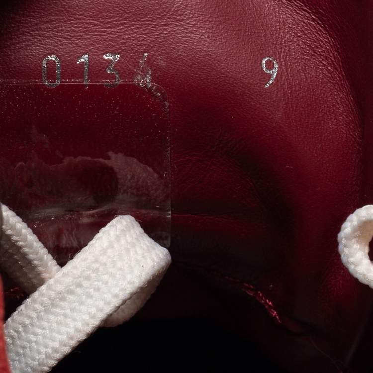 Pre Owned Louis Vuitton Red Suede High Top Sneakers Size 43