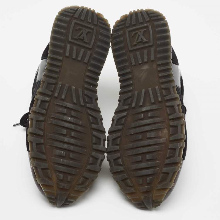 Pre Owned Louis Vuitton Brown Canvas and  Mesh Run Away Sneakers Size 40