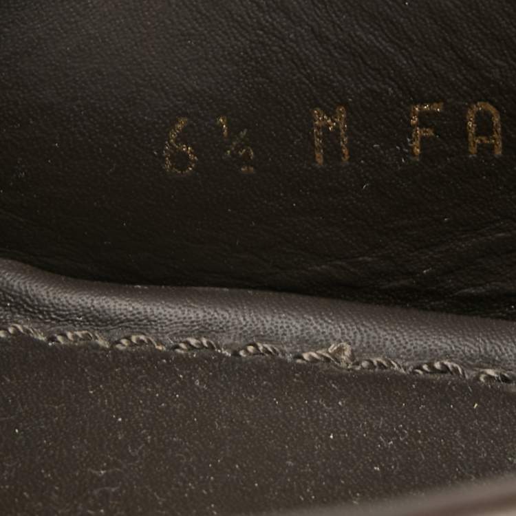 Pre Owned Louis Vuitton Brown Leather Monte Loafers Size 40.5 