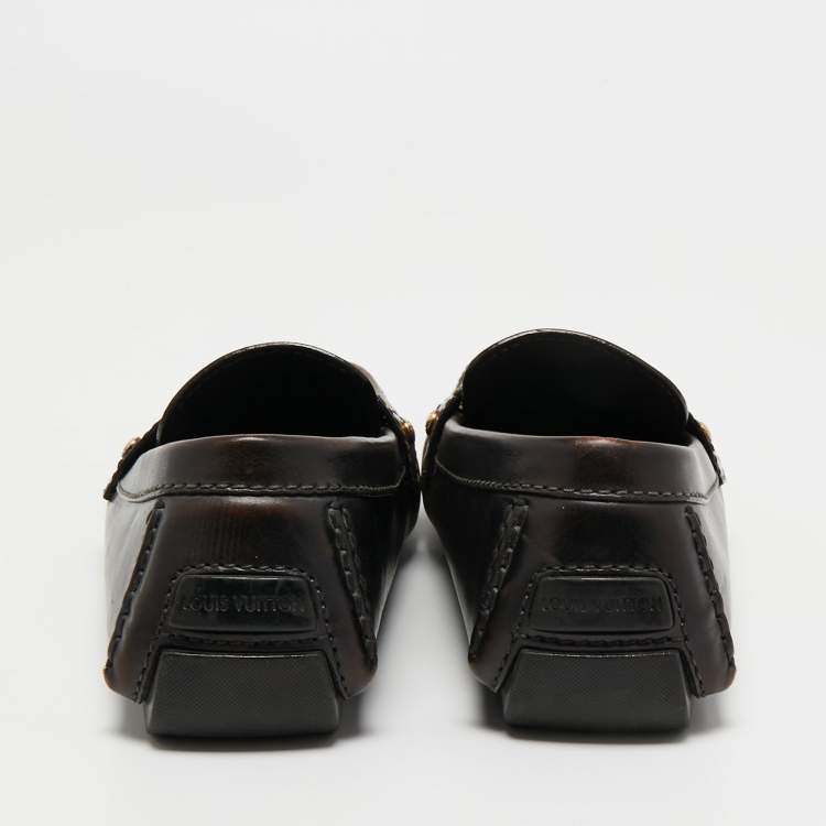 Pre Owned Louis Vuitton Brown Leather Monte Loafers Size 40.5 