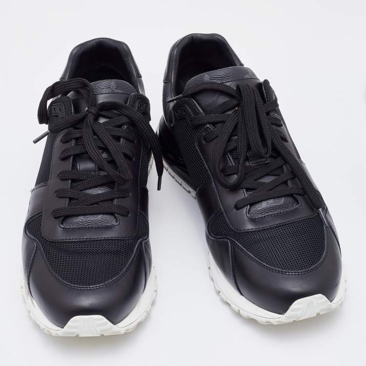 Pre Owned Louis Vuitton Black Mesh and Damier Graphite Canvas Runaway Sneakers Size 42