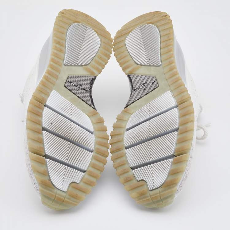 Pre Owned Louis Vuitton White Knit Fabric V.N.R Sneakers Size 42
