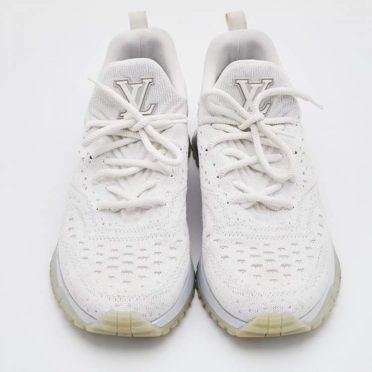 Pre Owned Louis Vuitton White Knit Fabric V.N.R Sneakers Size 42