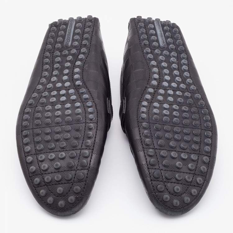 Pre Owned Louis Vuitton Black Damier Infini Leather Hockenheim Slip on Loafers Size 41