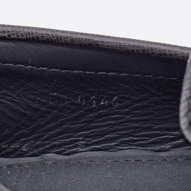 Pre Owned Louis Vuitton Black Leather Monte Carlo Slip On Loafers Size 43