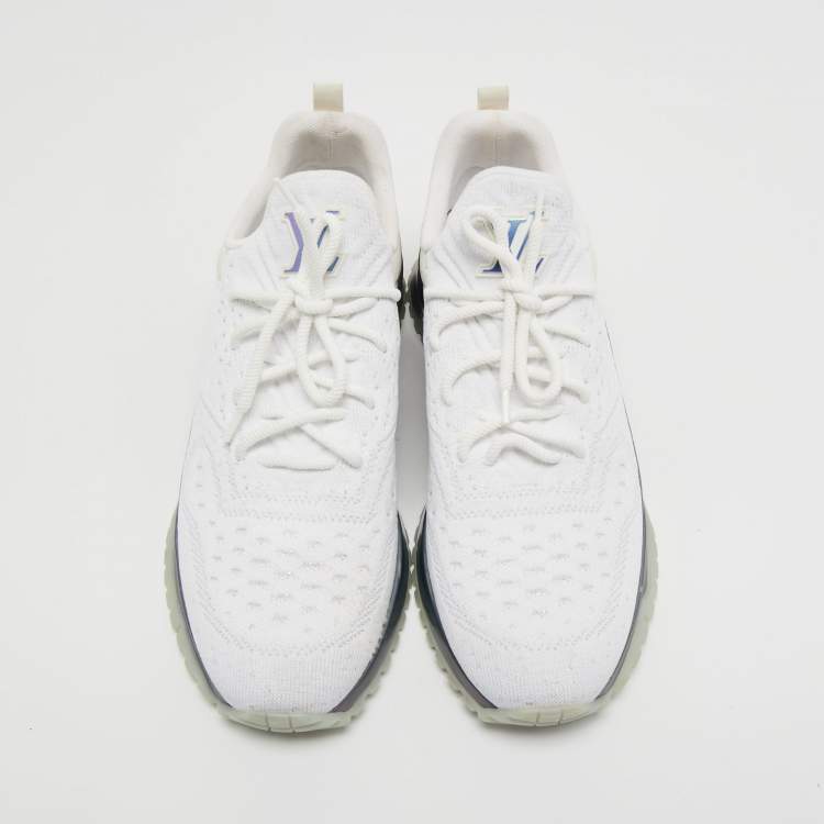 Pre Owned Louis Vuitton White Knit Fabric V.N.R Low Top Sneakers Size 43.5